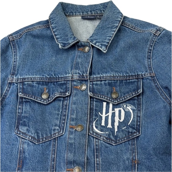 Harry Potter Hogwarts Denim Jean Jacket Size 10 - Picture 5 of 11